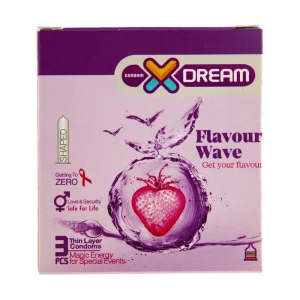 کاندوم ایکس دریم مدل Flavour Wave بسته 3 عددی