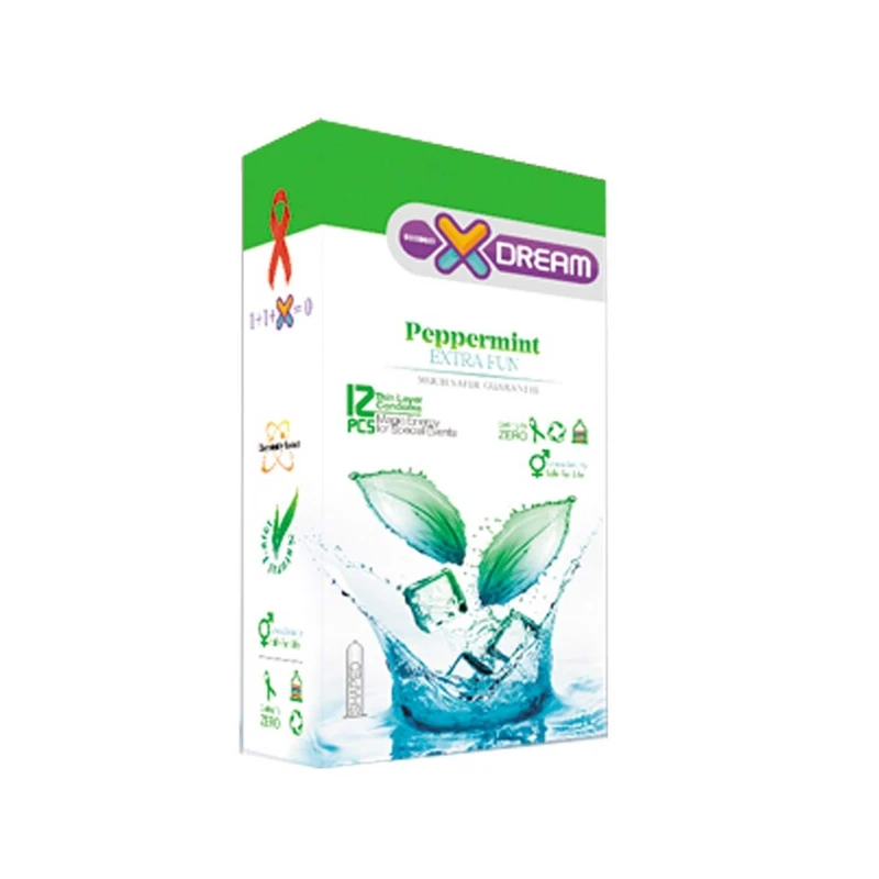 کاندوم ایکس دریم کاندوم ایکس دریم مدل Peppermint بسته 12 عددی