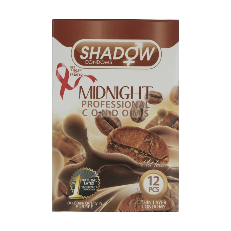 کاندوم شادو کاندوم شادو مدل Midnight بسته 12 عددی
