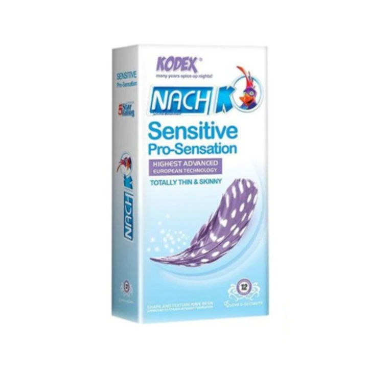 کاندوم ناچ کدکس کاندوم ناچ کدکس مدل Sensitive pro-sensation بسته ۱۲ عددی